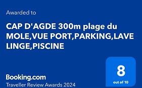 Cap D'Agde 300M Plage Du Mole,Vue Port,Parking,Lave Linge,Piscine
